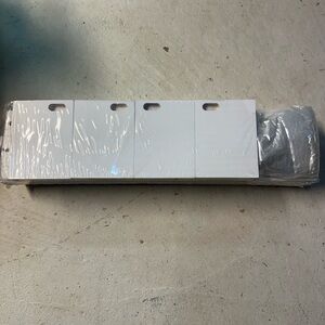 White floating shelves